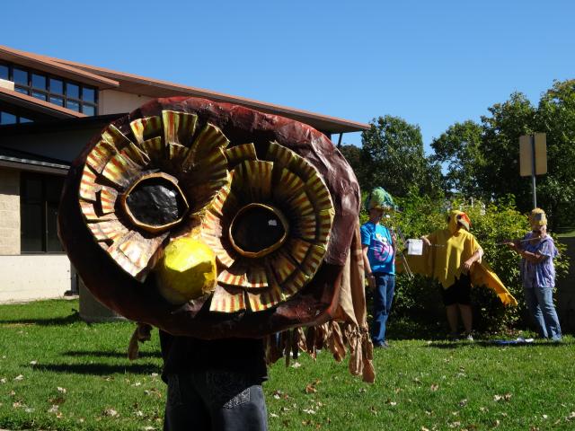 The Bird Puppet Parade and Bird Song Sing-Along, led by the Wingin' It Bird Band.