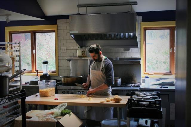 Ben Lubchansky at work in the 608 CSK kitchen. (608 CSK)