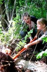 Removing weeds in Glenwood Children's Park