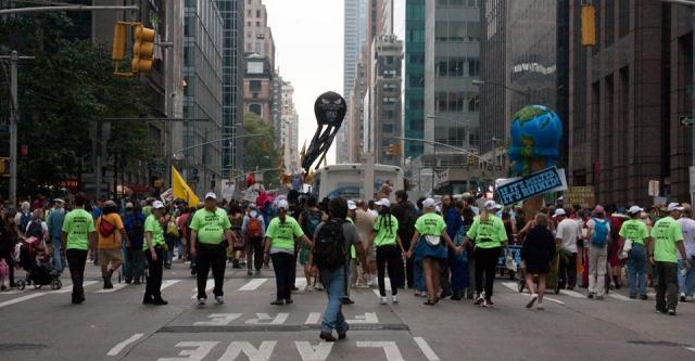 Members of the group 350Madison attended the People's Climate March in New York City on Sept. 21 (Courtesy photo)