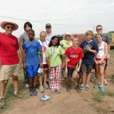 Volunteers from Blackhawk Church helped harvest on a sunny, summer day