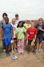 Volunteers from Blackhawk Church helped harvest on a sunny, summer day