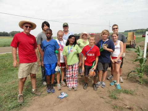 Volunteers from Blackhawk Church helped harvest on a sunny, summer day