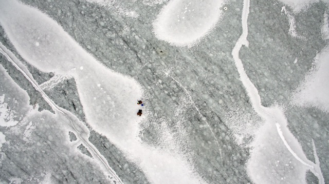Ice fishing on Lake Mendota (Aaron Hathaway/Madison Commons)