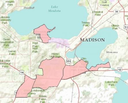 Madison food deserts, USDA locator