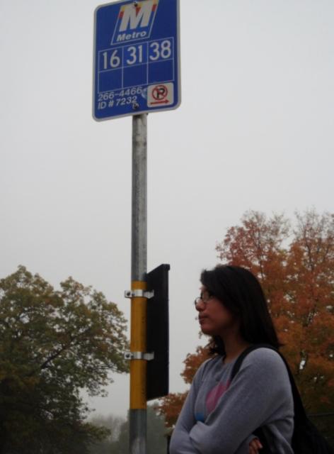 Nancy Garduno at Bus Stop