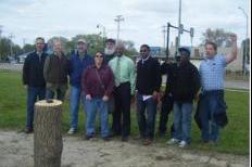 Dedication group cheers for the new garden.