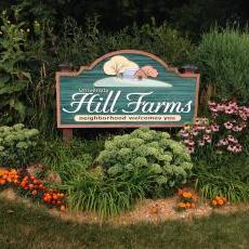 Hill Farms sign