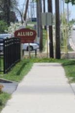 A quiet street near affordable housing units 