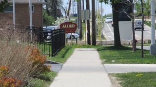 A quiet street near affordable housing units 