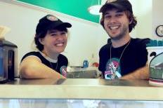 Chocolate Shoppe employees Marisa Halperin and Shawn Kuhn