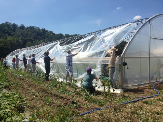 The Farley Center's hoop house helps extend the growing season (Jessica Levine/Madison Commons)