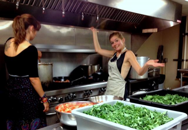 Slow Food staff prepares for Family Dinner Night during Real Food Week 2013