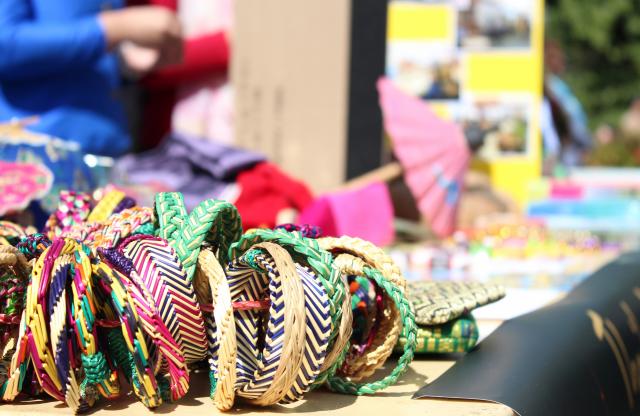 The UW-Madison Thai Student Association showcased elaborate handmade bamboo bracelets.