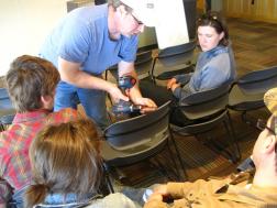 Jeff Augustine explains how to tap a maple tree.