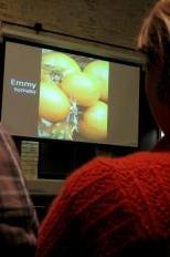Audience listens to story of Emmy tomato