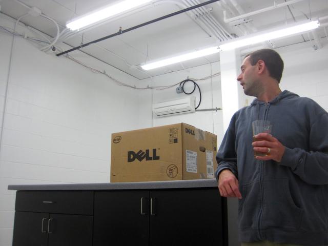 Joe Walts in Ale Asylum Brewery laboratory.