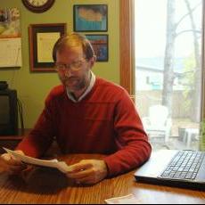 Mark Bauman at his kitchen table