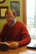 Mark Bauman at his kitchen table