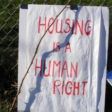 Housing is a human right, sign