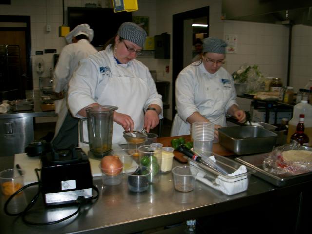 MATC Culinary students Hannah Tracy, left, and Morgan Dow work in the school's kitchens. New facilities are coming, which should help grow a program that trains many of the people who staff Madison's restaurants (Jennifer Gragg/Madison Commons).