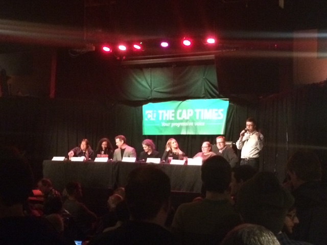 Cap Times' panel “How many new apartments does Madison need?” filled High Noon Saloon in January. (Cara Lombardo/Madison Commons)