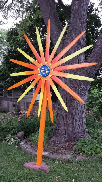 Chris Elholm created “You are my sunshine” as part of Sherman Neighborhood’s community art project funded by the Madison Neighborhood Grant program. (Chris Elholm / Sherman Neighborhood Yard Art Team)