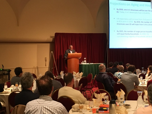 Keynote speaker Mitchell Silver, the commissioner of the New York City Department of Parks and Recreation, explained that diversity is the future for cities. (Maija Inveiss/Madison Commons)