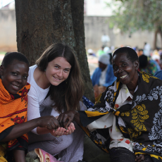 Julia Baumgartner in Gumutindo, Uganda, Photo credit: Just Coffee