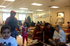 The area where the worshippers sit to eat.