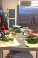 Sikh worshipers cooking together