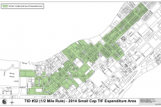 This map shows the boundaries for the Small Cap TIF loan program (courtesy City of Madison)