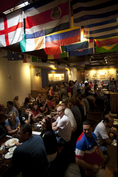 The upper bar at Cooper's Tavern was full one hour before the game.