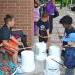 Kids drumming at Eat Play Bike