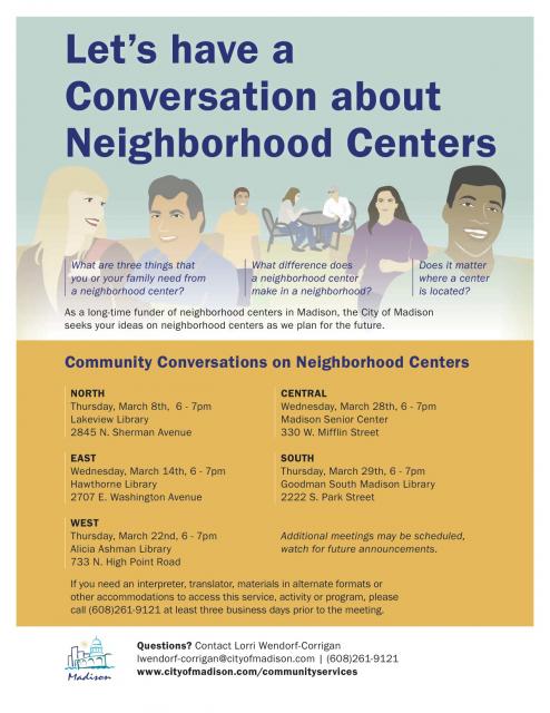 Community centers conversation flier