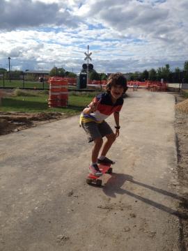 A skater enjoys the obstacles at Madison Central Skate Park. (Rebecca Radix/Madison Commons)