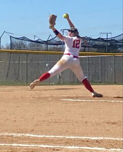 Sun Prairie’s Baker throwing a pitch.