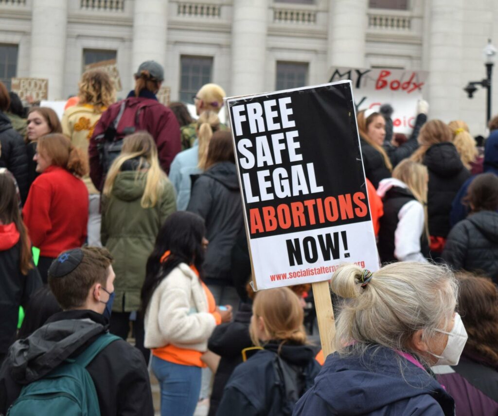 Protesters in Madison gathered at an emergency rally May 3, the day after the opinion leak to overturn abortion rights.