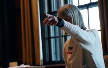 Poll worker at Memorial Union