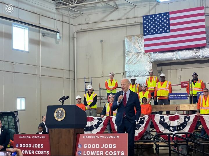 President Biden makes his first stop in Madison after his State of the Union address