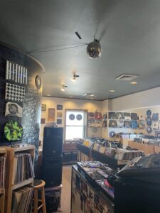 Interior of Jiggy Jamz, an EDM vinyl shop on Madison's near east side.