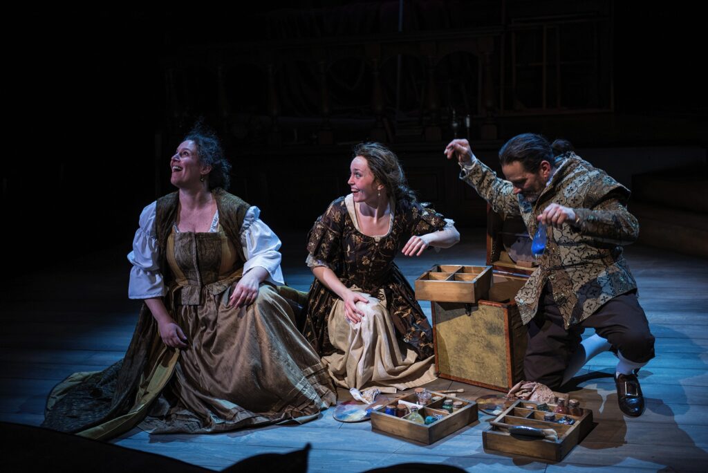 Claire Haden, Madison Uphoff and James DeVita in Madison's Forward Theater production of "Artemisia." Production photo by Ross Zentner.