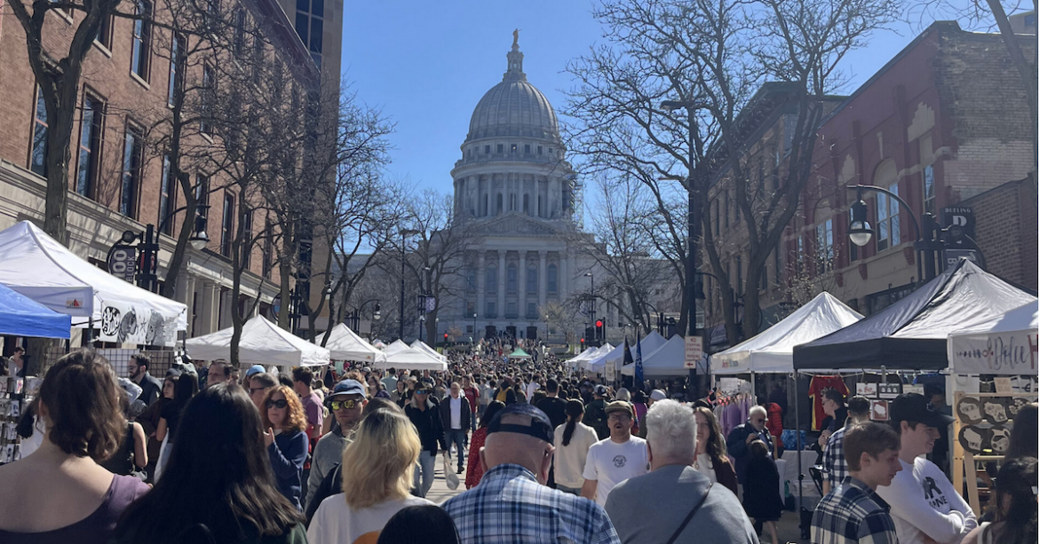 The Dane County community gives a warm (literally) welcome back to the Farmers Market