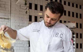 Madison Chef Giovanni Novella making pasta at his restaurant, Bar Corallini.