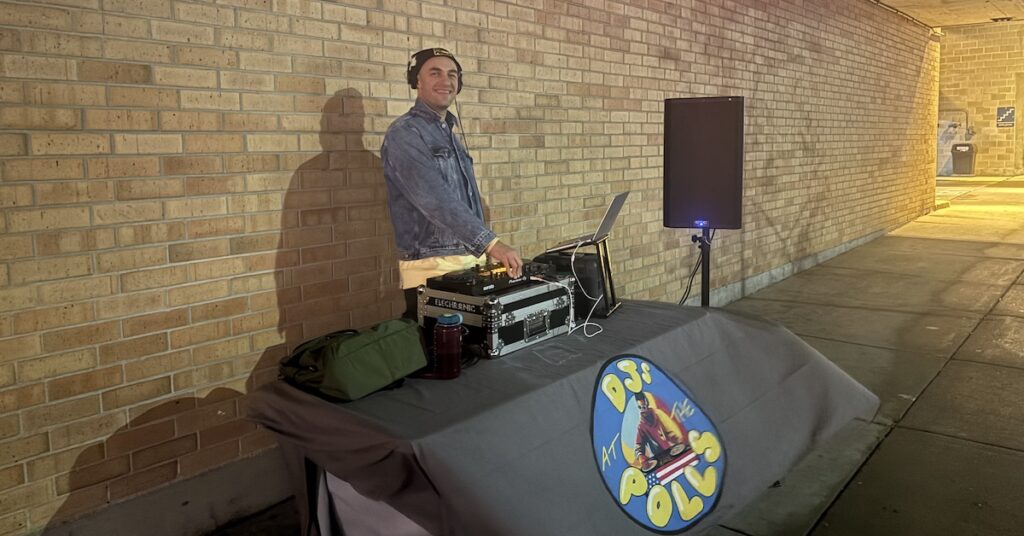 DJ Andrew Optimist turned voting into a community celebration.