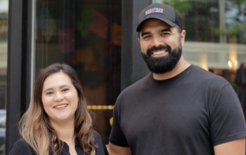 Gerardo Hernandez and his wife, Brooke Hernandez, outside of their restaurant, Jalisco Cocina Mexicana, in downtown Madison.