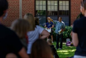 Brian Bedford attending a Madison protest. Photo via Samuel Landowski.