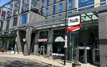 The Hub on Campus Madison, an apartment complex owned and operated by Greystar, one of the largest property management firms in the country and one cited in lawsuit alleging that AI price setting technologies used by Greystar and other firms are unlawful. Photo by Noah Maze.