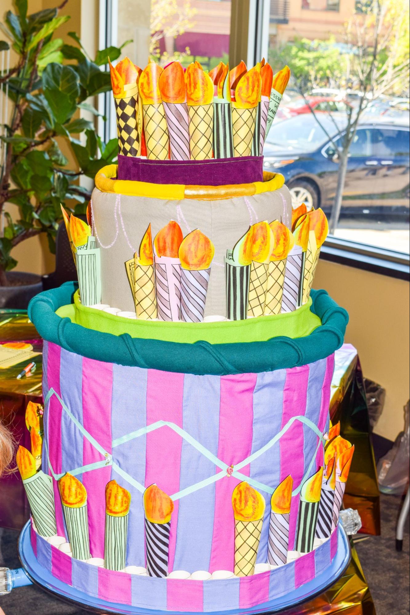 Nonedible cake for library's anniversary