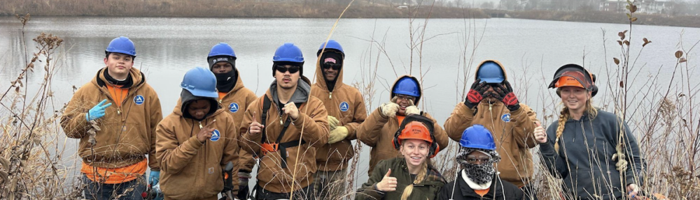 OFS students doing conservation work near Verona. Photo by Kat Hans.